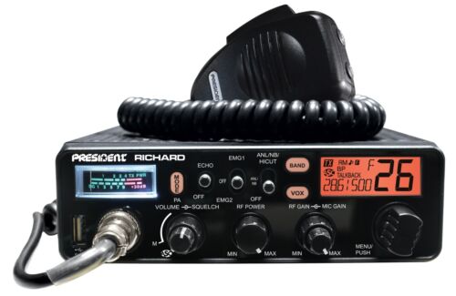 President Richard 10 Meter Radio, HAM Radio Transceiver with 7 Color Display - Afbeelding 1 van 8