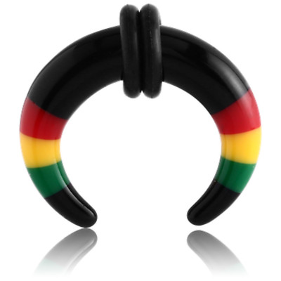 DEHNUNGSSTAB Sichel Ohrring Creole Ohrpiercing Septum Lippe RASTA Ohrschmuck