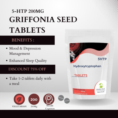 5-HTP 200mg Griffonia Seed L-5-Hydroxytryptophan x120 Tablets