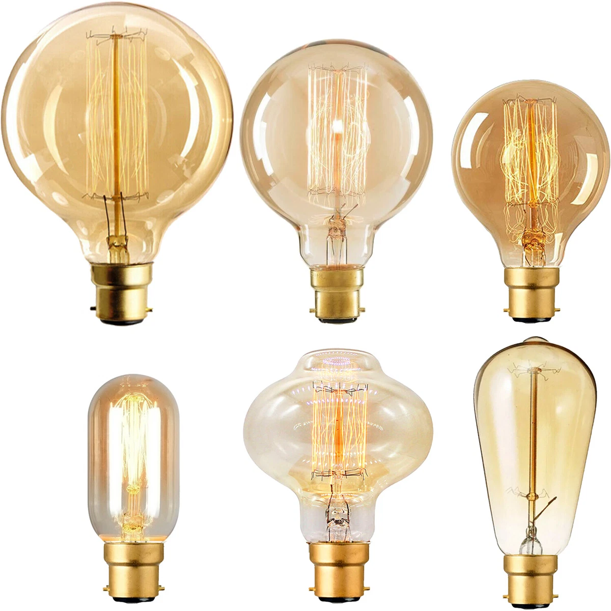 B22 60W Vintage Retro Style Tungsten Filament Incandesent Edison