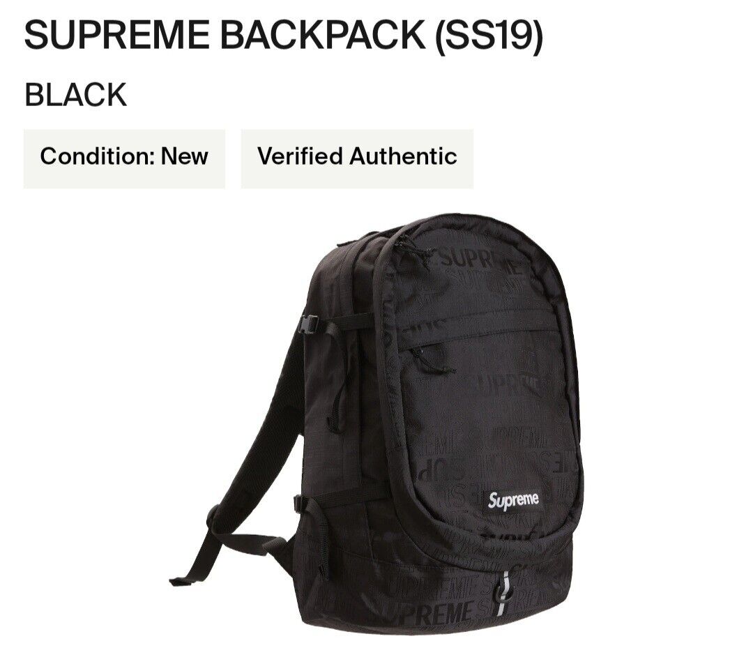 Supreme Backpack SS17 Black BOX LOGO 100% AUTHENTIC