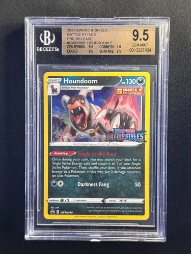 #009 - 2021 Pokemon Battle Styles Pre-Release #SWSH090 Houndoom - BGS 9.5