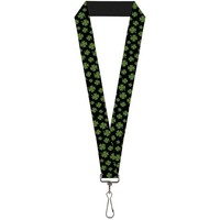"Buckle-Down Lanyard-1.0\"-St. Pat's Clovers Scattered Black/Green 22\" (Us Import)"