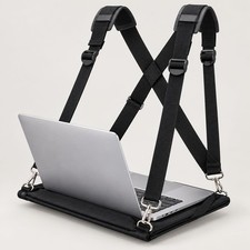Wearable Laptop Harness, Adjustable Portable Laptop Stand Strap for 14" Laptops