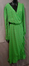 Nasty Gal Womens Plus Size Green Floral Long Sleeve Wrap Dress Size 16 NWT