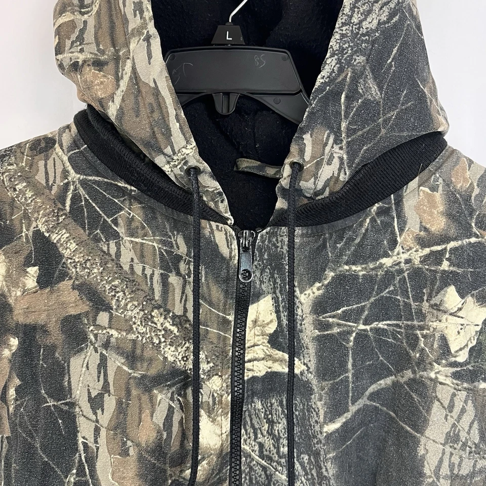 VTG Ozark Trail Hunting Jacket Men's XL Mossy Oak Camo Fleece Poly Lined Cuffed - Image 3 of 4
