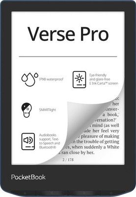 PocketBook Verse Pro E-Reader Waterproof | Eye-Friendly 6'' E-Ink Carta  HD T...