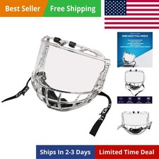 S980 Senior Adult Clear Certified Hockey Full Face Shield Visor Helmet Combo ...