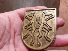 BUCHBINDER Messing Präge Stempel WAPPEN LÖWEN HERALDIK Buchbinden BUCHBINDEREI