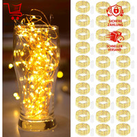 LED Lichterkette 2M 20LED Batteriebetrieben Silberdraht Mini Deko Warmweiß