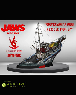 Jaws Diorama by VS3D FAN ART 1:40 Statue Resin 3D Printed DIY Model Kit