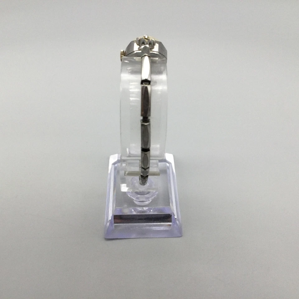 Reloj Waltham Damas Vintage Acentos Diamante Suizo 16mm Tono Plata Batería Nueva Foto 4 de 4