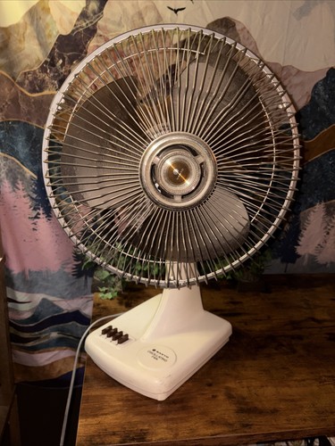 Vintage Sanyo oszillierender Tischventilator EF-9SP 3 Geschwindigkeiten weiß Retro Japan/GETESTET/FUNKTIONIERT - Bild 11 von 11