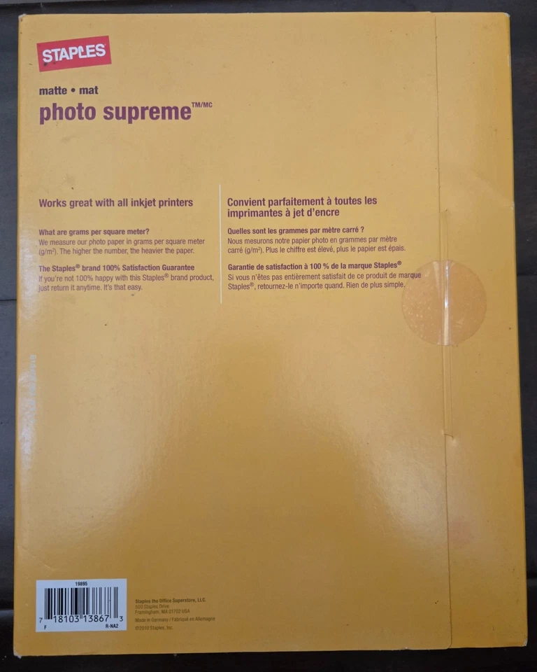 "Papel fotográfico mate Supreme - 50 hojas - grapas 19895 8-1/2"" x 11""" Foto 2 de 2