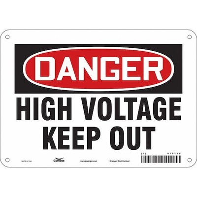 Condor 479T66 Safety Sign,10'' Wx7'' H,0.010'' Thickness, 479T66