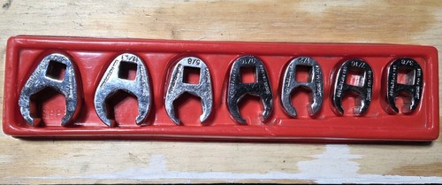 Snap-on SPP319 Chrome Steel Crowfoot Wrench Set SAE 7pc 3/8-3/4in 6 point