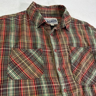 Schott Bros Men's Flannel Shirt XL Plaid Pockets Long Sleeve Button Up