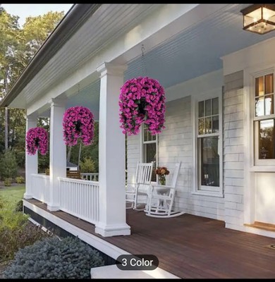UV resistant Artificial Hanging Flower With Basket 