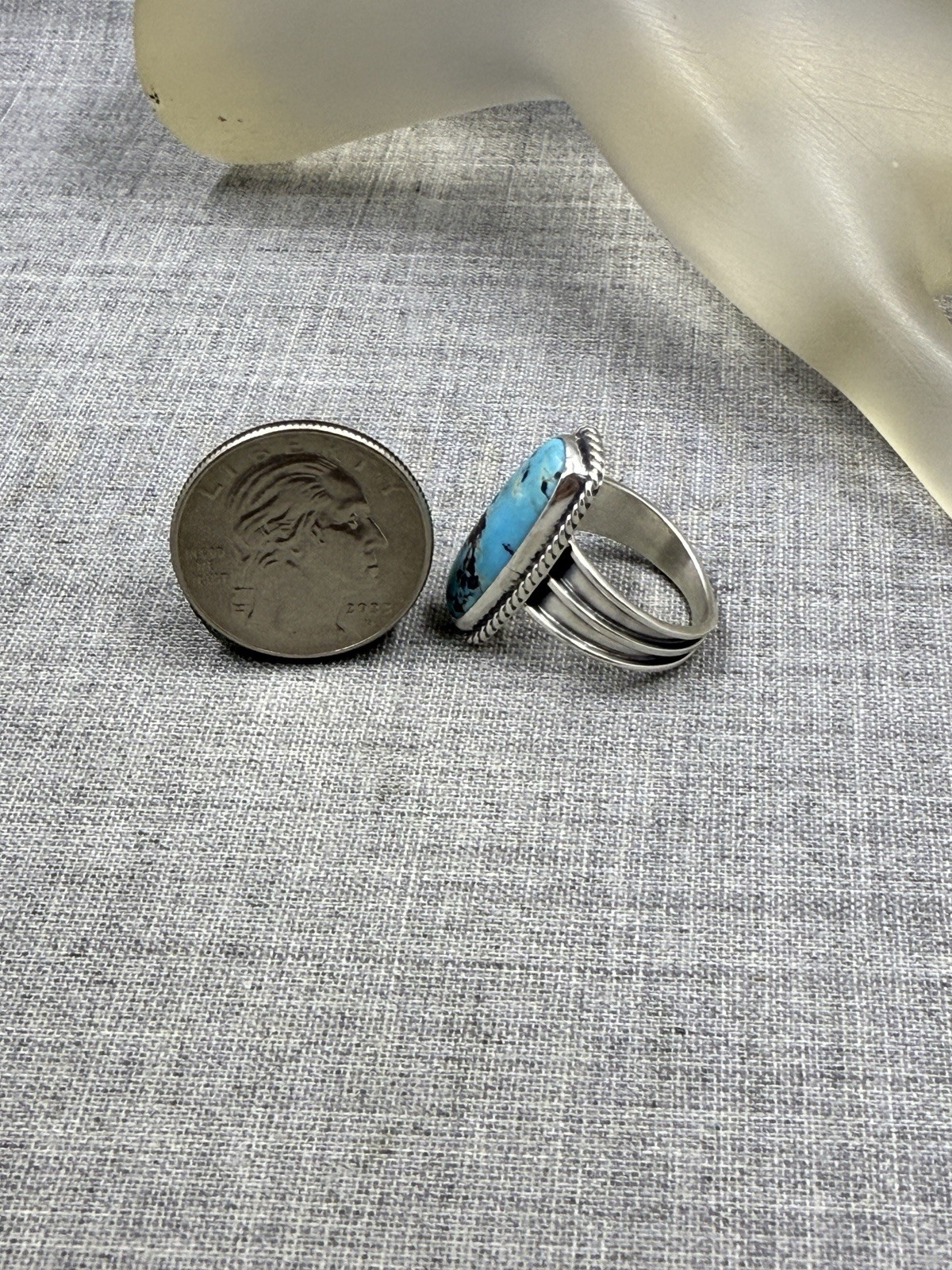 Running Bear Rectangle Turquoise Sterling Silver … - image 5