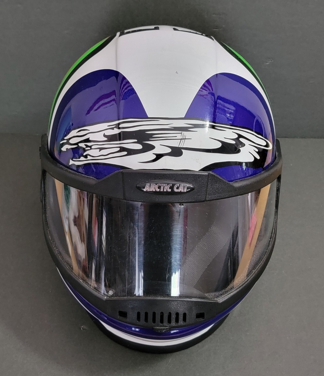Arctic cat ジェットヘルメット ARCTIC CAT Snowmobile Racing Helmet Sz XXL w/ Face Shield DOT