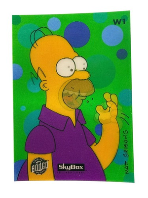 #ad #ad 1994 SkyBox Homer Simpson Donut Eating Lenticular Wiggle Motion Card Comic W1 $11.95