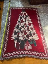 Reversible Christmas tree rug or tapestry Red or White , georgeous