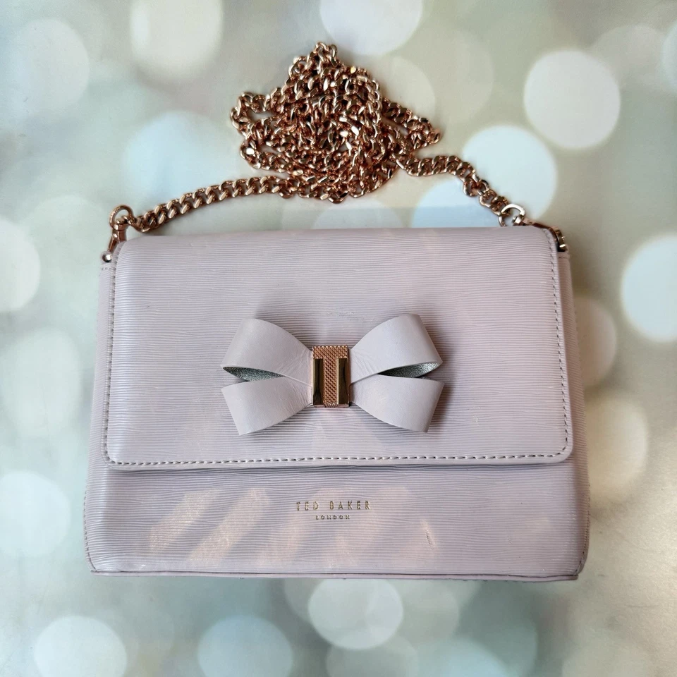 Bolso Ted Baker London Bowii rosa claro con lazo y herrajes de oro rosa Foto 3 de 4
