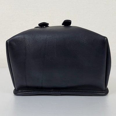 COACH 9960 Black Leather Mini Backpack Drawstring Flap Gold