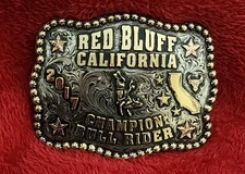 BULLRIDING Rodeo Champion Trophy Buckle☆Red Bluff California☆2017☆Rare☆593