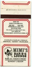 Mimis Bar B Q Lounge,  Matchbook