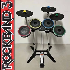 PS3 Rock Band 3 Drums With Pro Cymbals And Foot Pedal HARMONIX **NICE SET Tested