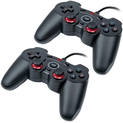 2x Schwaiger USB Gaming Controller Gamepad Pad Vibration für PC PS3 Android TV