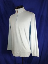 Mizzen + Main 1/4 Zip Trim Fit Sweatshirt Blue Men's Size Small
