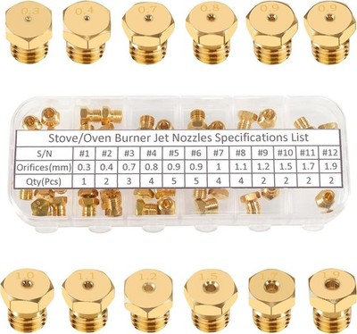 Range Stove Oven Orifice Conversion Kit Propane Lp Natural Gas Brass Jet Burner