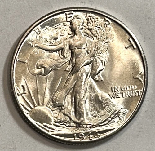1946-D Walking Liberty Half Dollar. Bright, Beautiful High Grade Coin.