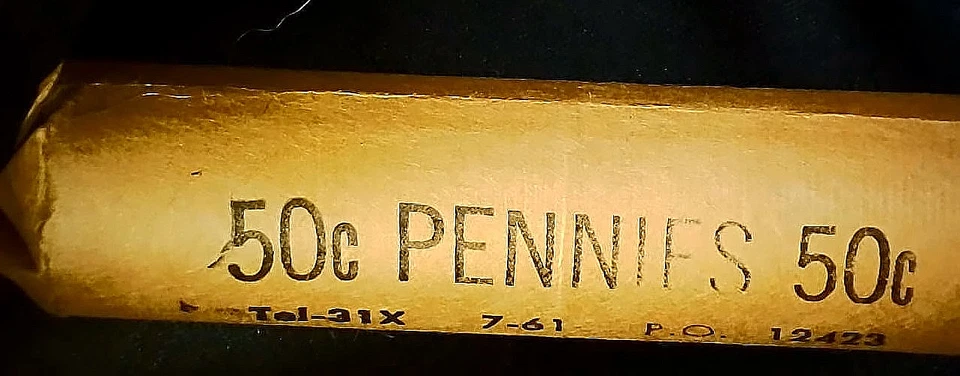 Rollo de centavo de trigo 1952-S - ¡¡¡EN ROLLO DE BANCO INTACTO DESDE 1961!!!" Foto 2 de 4