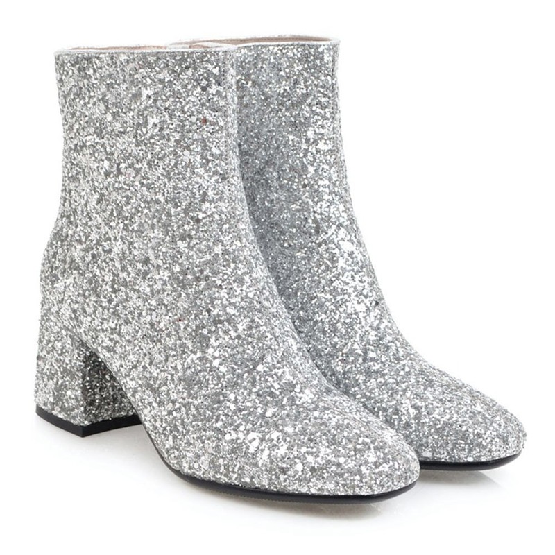 Women's Ankle Boots Pointy Toe Chunky High Heel Booties US7