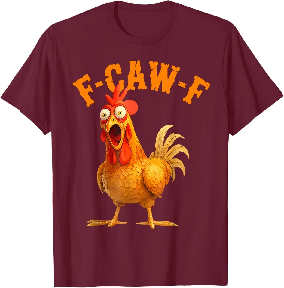 Divertida Camisa F-Caw-F Pollo, FCAWF Pollo Mujeres Hombres Humor Camisa Foto 3 de 4