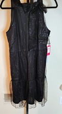 Vince Camuto Bow Glitter Tiered Cocktail Dress Black Size 10