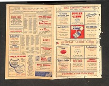 APRIL 20, 1947 BOSTON RED SOX @ WASHINGTON NATIONALS SCORECARD