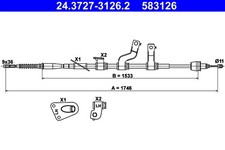 ATE Bremsseil Seilzug Feststellbremse 24.3727-3126.2 für HYUNDAI GD i30 Van GDE