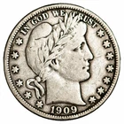1909 Barber Half Dollar 50C Raw