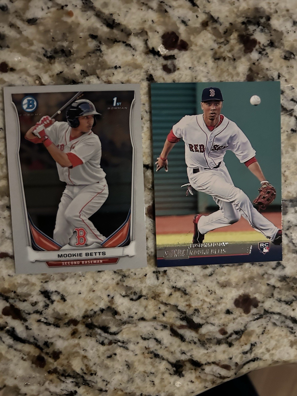 MOOKIE BETTS BOSTON RED SOX 2014 TOPPS STADIUM CLUB & 1ST BOWMAN CHROME