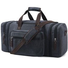Large Canvas Travel Duffle Bag - Expandable to 70L, Durable Weekender for Men...
