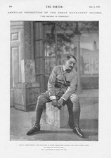 JOHN DREW JR Actor in Esconf in Command at the Haymarket - Antique Print 1901