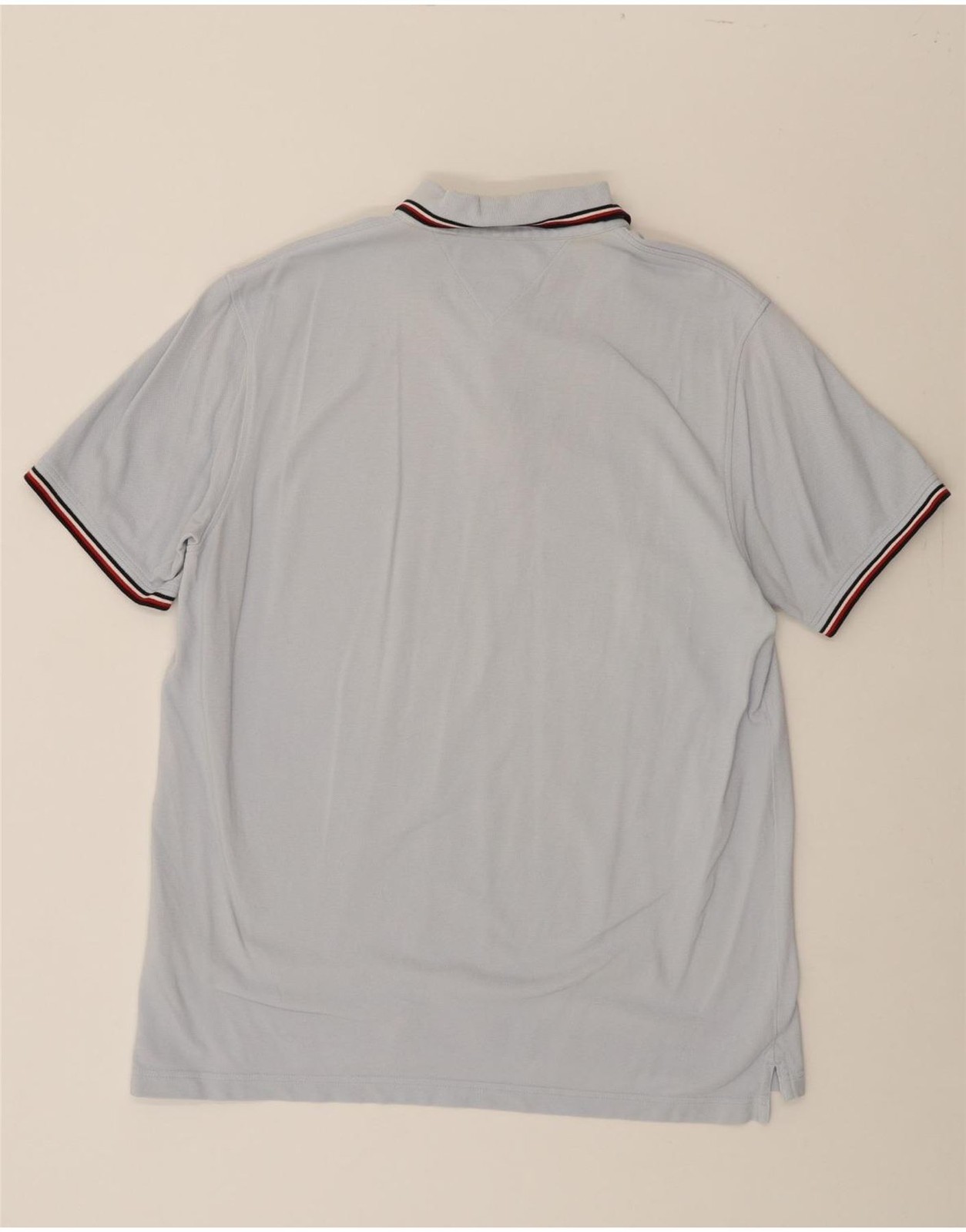 TOMMY HILFIGER Mens Slim Fit Polo Shirt 2XL Blue Cotton CC09 thumbnail 2