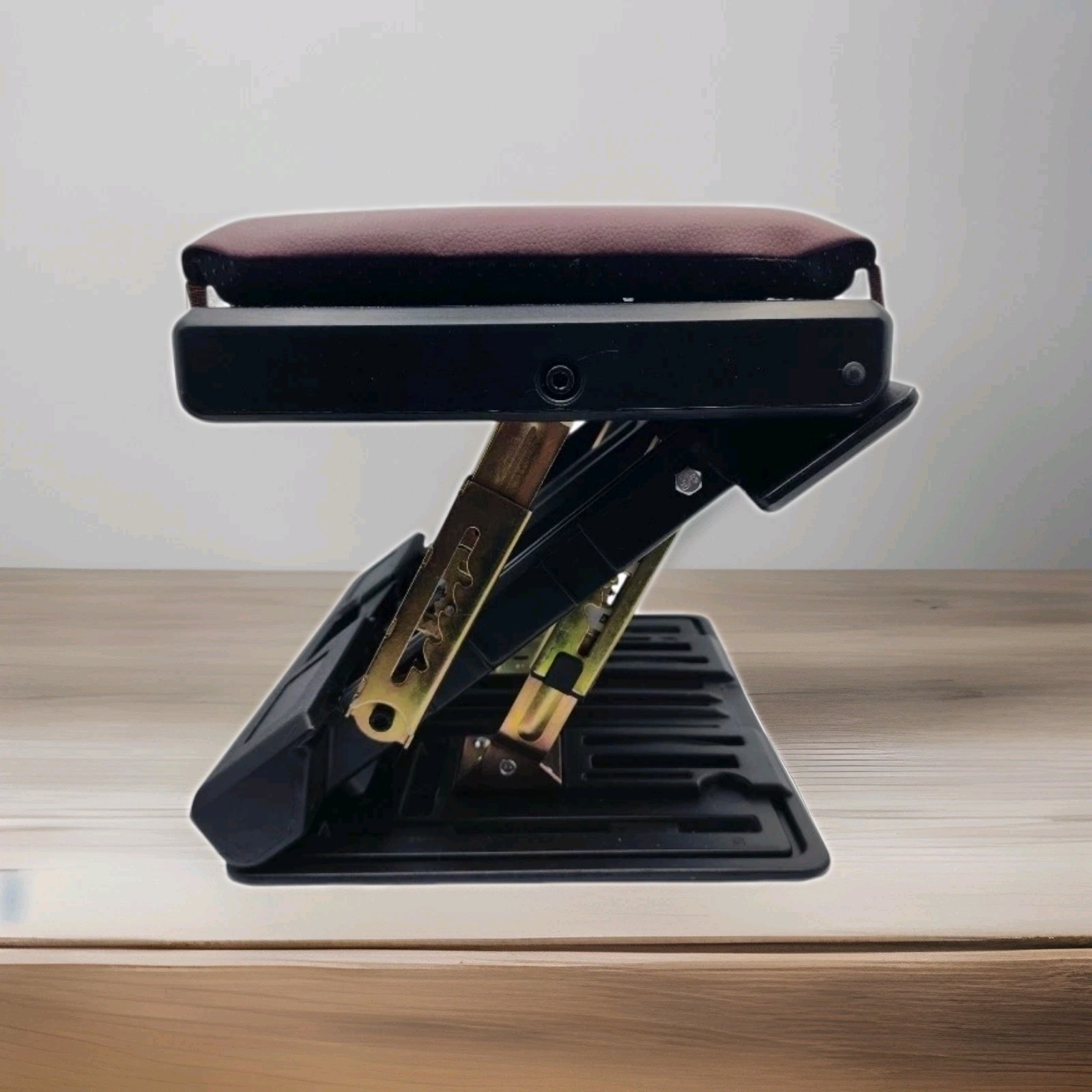 Ergonomic Footrest w/ 4 Height Levels, Removable PU Leather Pad, Max-Load 180Lbs