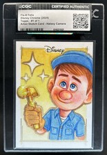 Marketplace image: 2025 Topps Chrome Disney Fix-It Felix Halsey Camera Sketch #1/1 CGC Authentic