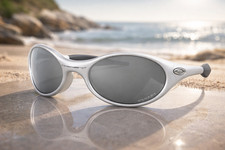 Oakley Eye Jacket Polarized Sunglasses Sliver Frame Black Lenses