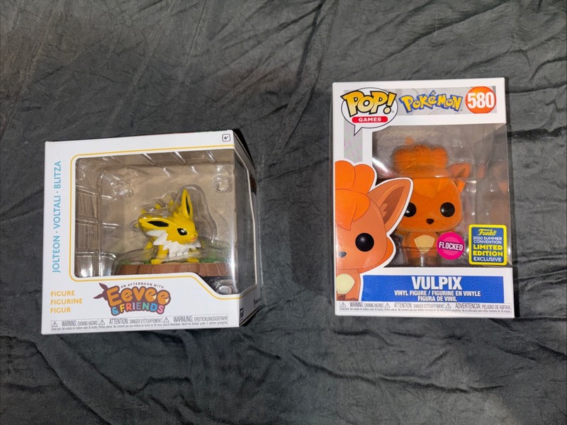 2 Pokemon Toys/Figures Eevee & Friends Jolteon and Vulpix Funko Pop New